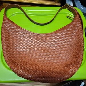 Madewell Woven Leather Essential Crossbody Brown